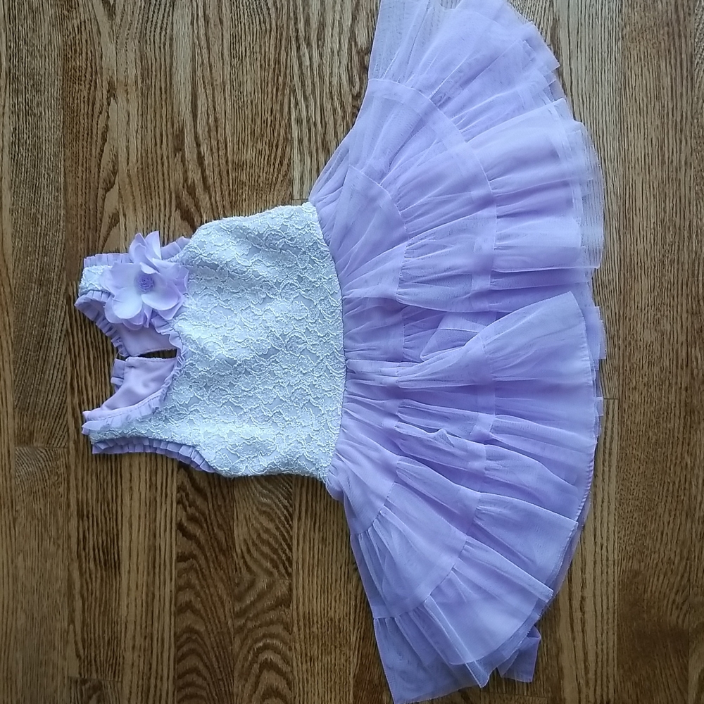 (3T) Jona Michelle Toddler Girl's Flare Skirted Dress ❤ Lavender and Lace